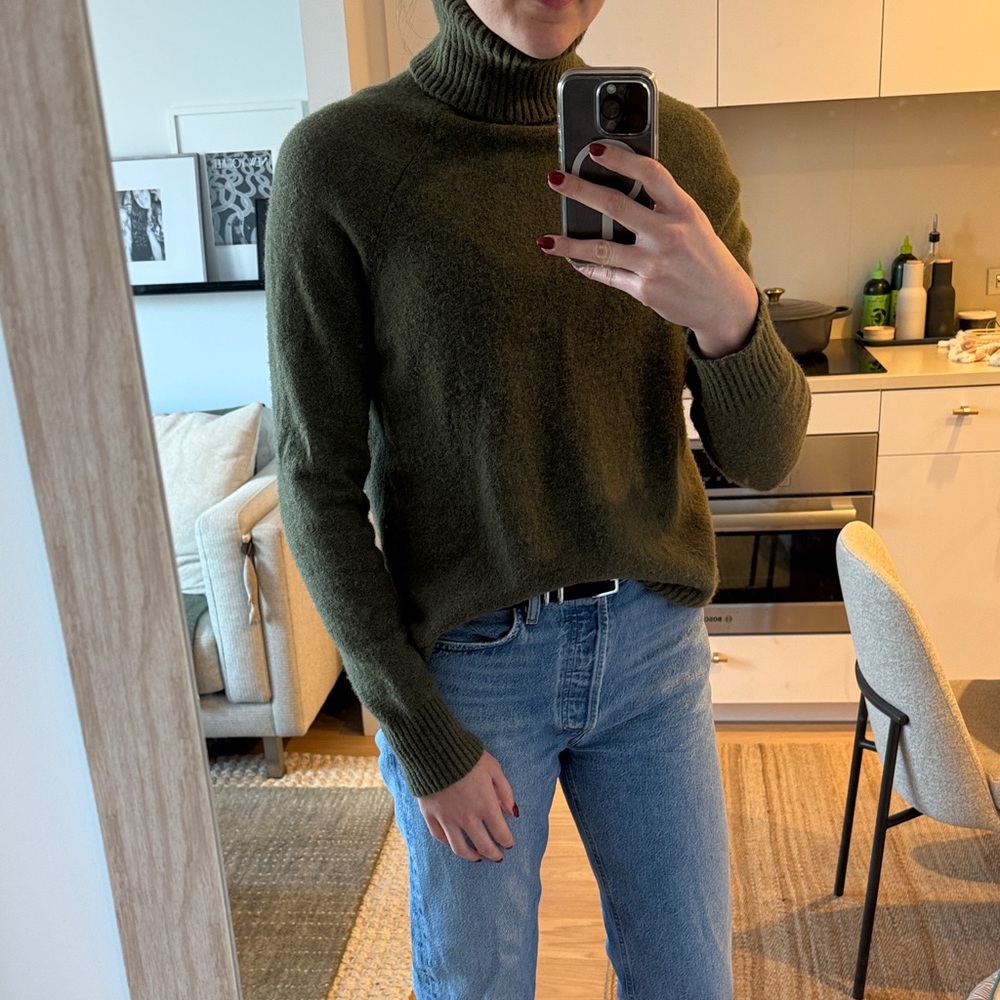 J. Crew Olive Green Turtleneck Sweater
